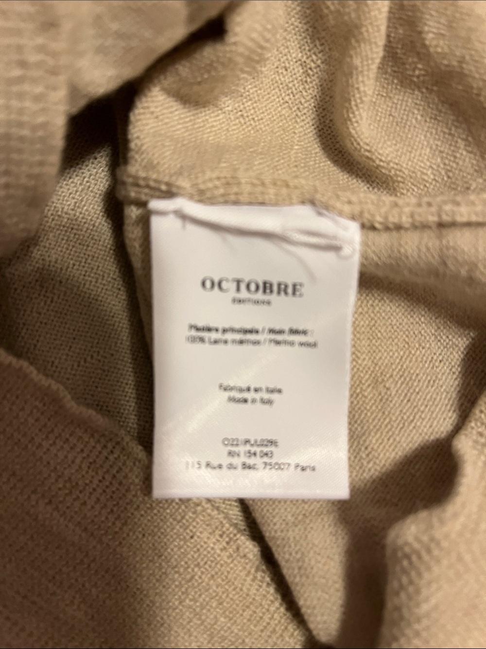 Sezane, Paris Light Beige Merino Knit Polo Sweater - Picture 9 of 12